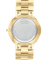 Movado Faceto Men's Swiss Diamond (3/8 ct. t.w.) Gold-Tone Pvd Bracelet Watch 39mm