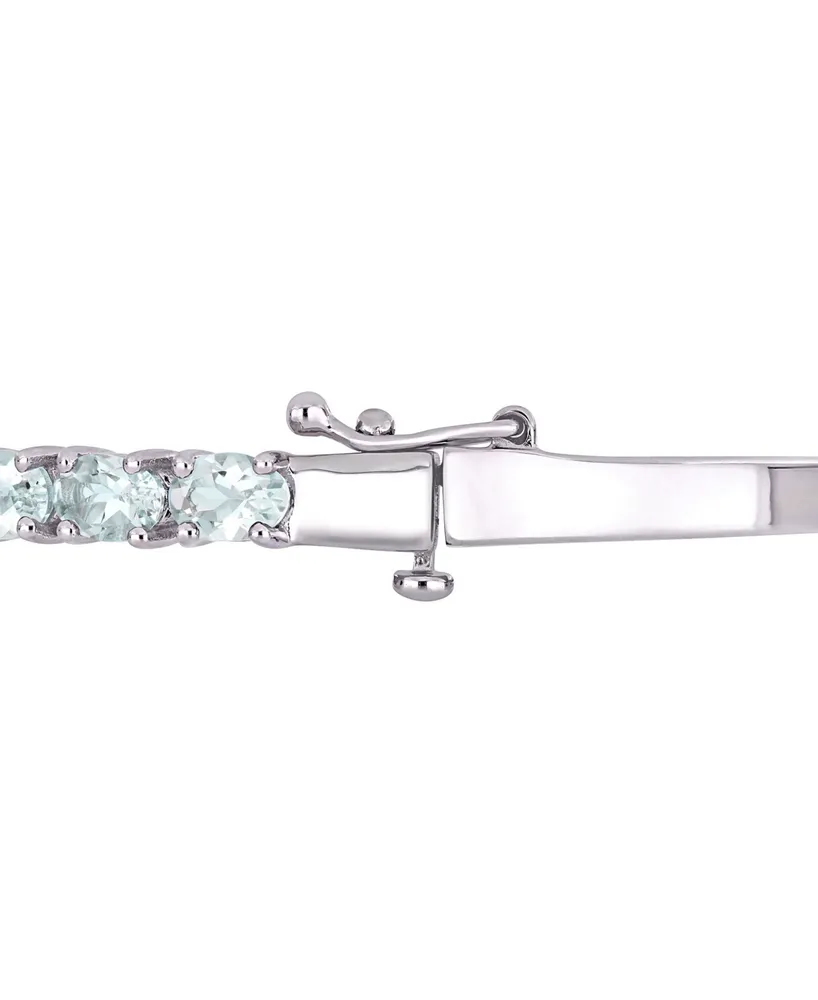 Aquamarine Bangle Bracelet (6-1/3 ct. t.w.) in Sterling Silver