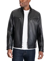 Michael Kors Men's Perforated Faux Leather Moto Jacket, Created for Macy's