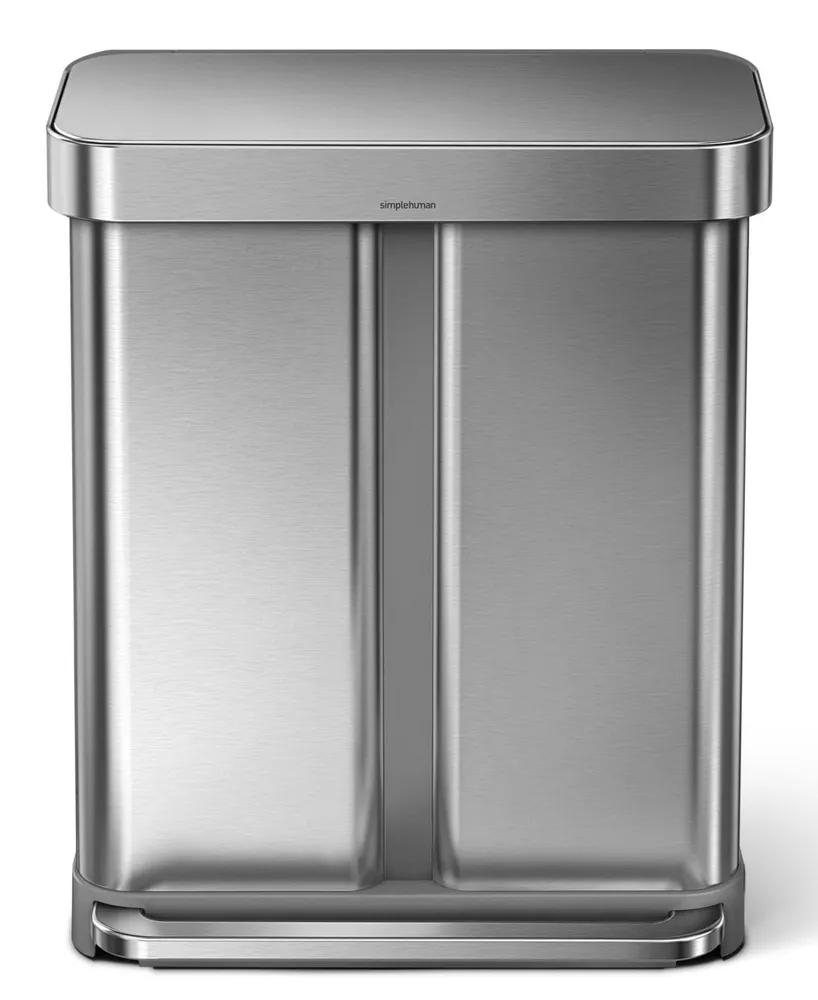 simplehuman Brushed Stainless Steel 58L Dual Compartment Recycler