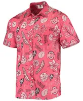 Men's Scarlet Ohio State Buckeyes Vintage-Like Floral Button-Up Shirt