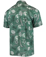 Men's Green Michigan State Spartans Vintage-Like Floral Button-Up Shirt