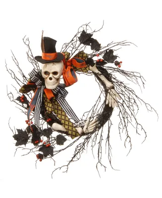 National Tree Company 24" Halloween Skeleton Wreath