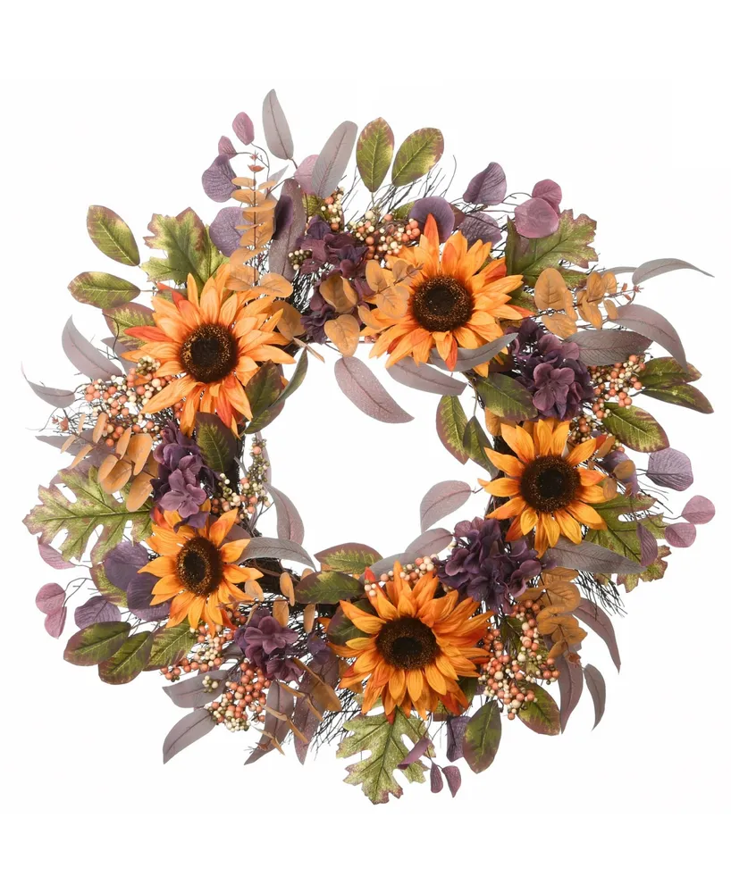 National Tree Company 30" Harvest Sunflowers Wreath