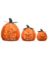 National Tree Company 15" Pre-Lit Jack-o-Lantern Trio, Set of 3