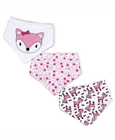 Baby Boys and Girls Fawn Bandana Bibs, 3 Piece Set