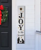 Glitzhome Lighted Wooden Nativity Porch Sign, 42"