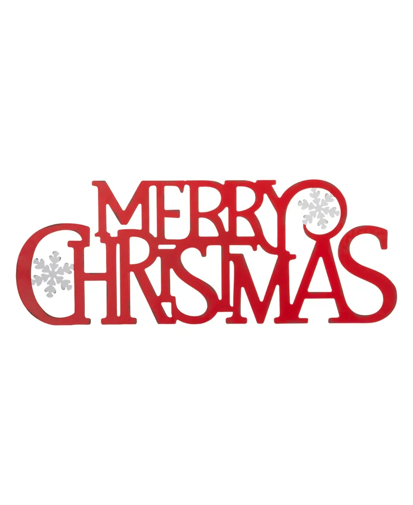 Glitzhome Metal Merry Christmas Wall Decor, 24"