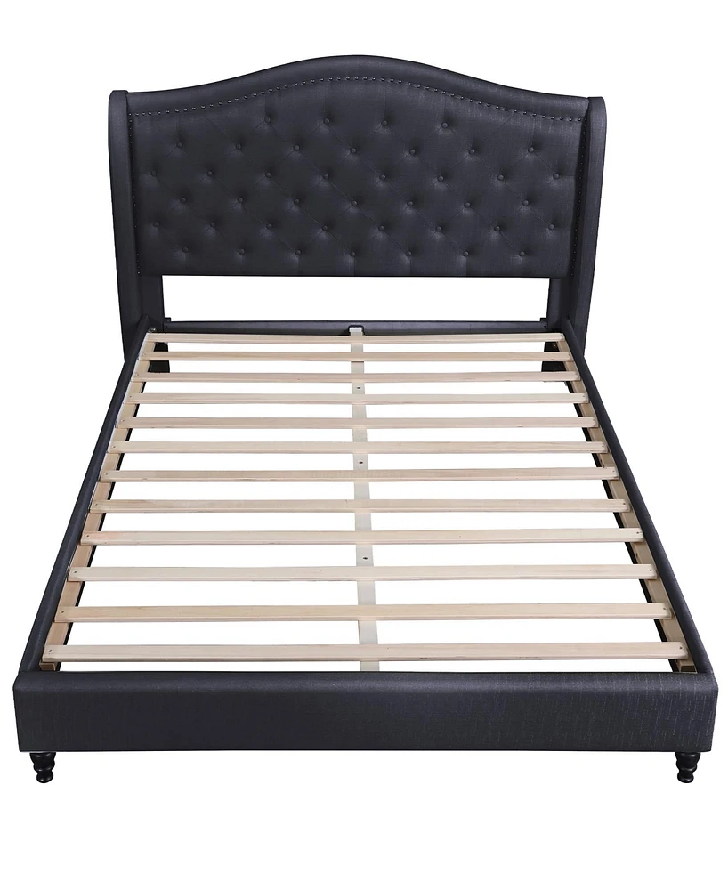 Myrick Upholstered Tufted Platform Bed