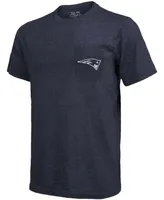 New England Patriots Tri-Blend Pocket T-shirt - Heathered Navy