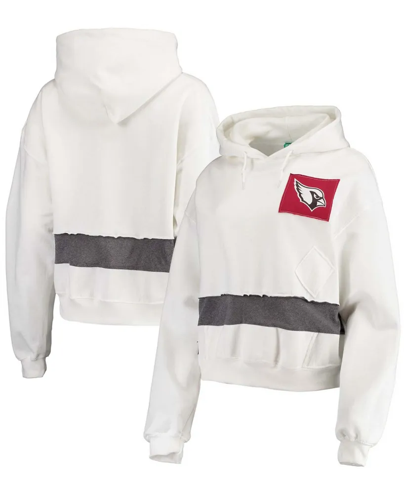 Women's White Arizona Cardinals Crop Pullover Hoodie