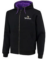 Men's Dunbrooke Black Minnesota Vikings Craftsman Thermal-Lined Full-Zip Hoodie