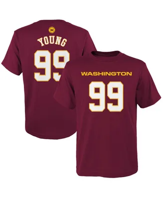 Big Boys Chase Young Burgundy Washington Football Team Mainliner Player Name and Number T-shirt