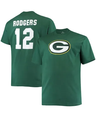 Men's Big and Tall Aaron Rodgers Green Bay Packers Player Name Number T-shirt