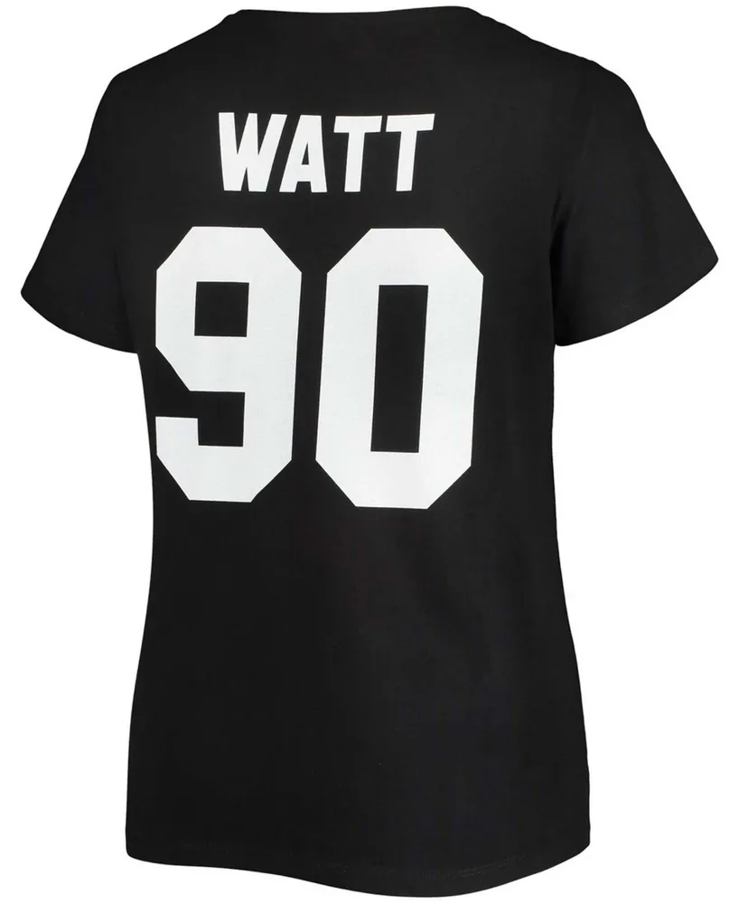 Women's Plus Size T.j. Watt Black Pittsburgh Steelers Name Number V-Neck T-shirt