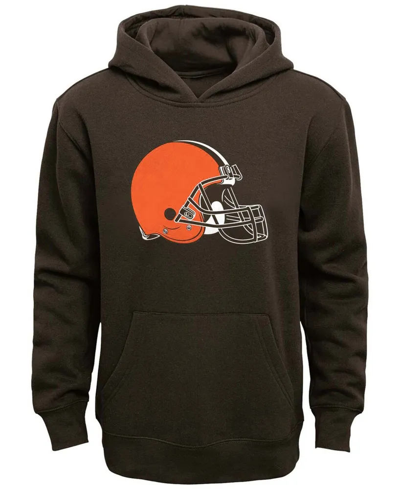 Big Boys Brown Cleveland Browns Team Logo Pullover Hoodie