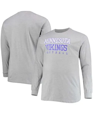Men's Big and Tall Heathered Gray Minnesota Vikings Practice Long Sleeve T-shirt
