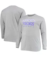 Men's Big and Tall Heathered Gray Minnesota Vikings Practice Long Sleeve T-shirt