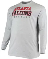 Men's Big and Tall Heathered Gray Atlanta Falcons Practice Long Sleeve T-shirt