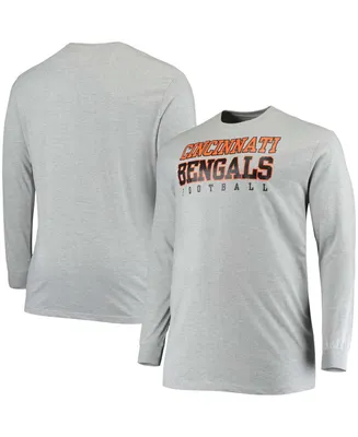 Men's Big and Tall Heathered Gray Cincinnati Bengals Practice Long Sleeve T-shirt