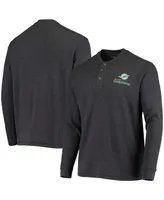 Men's Charcoal Miami Dolphins Maverick Thermal Henley Long Sleeve T-shirt