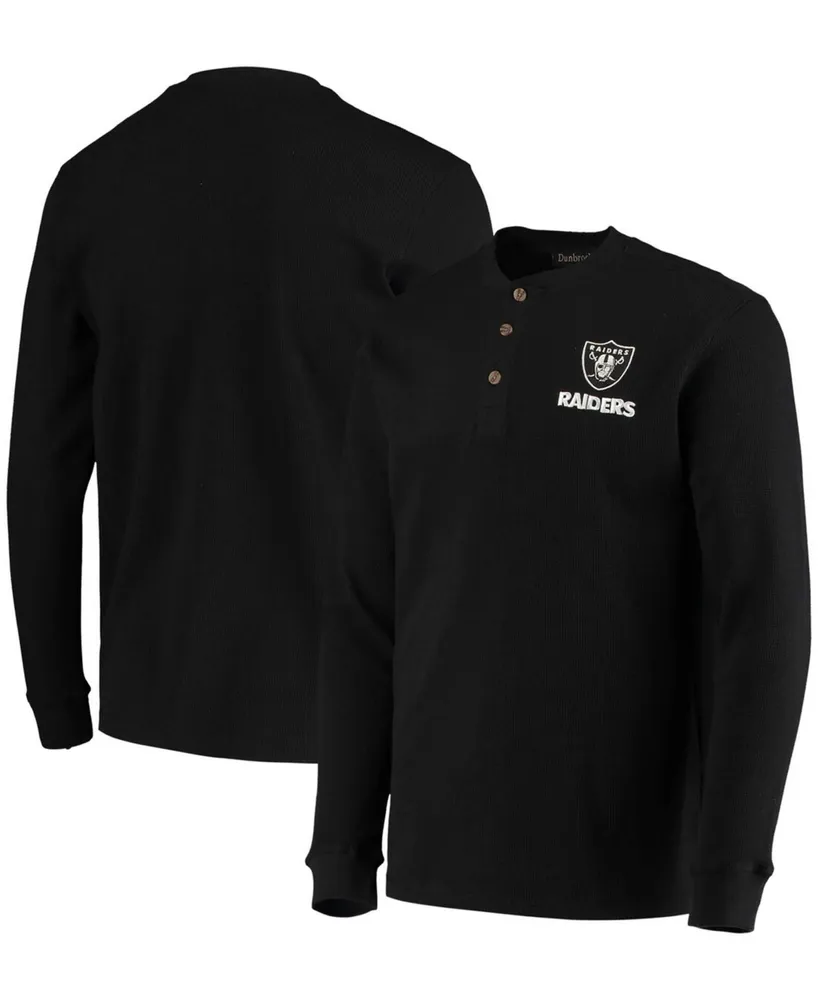 Men's Dunbrooke Black Las Vegas Raiders Logo Maverick Thermal Henley Long Sleeve T-shirt