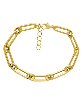 And Now This Gold or Silver Plated Circle Oblong Link Bracelet