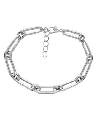 And Now This Gold or Silver Plated Circle Oblong Link Bracelet