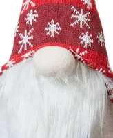 Glitzhome Fabric Christmas Gnome Shelf Sitter with Dangling Legs, 28.5"