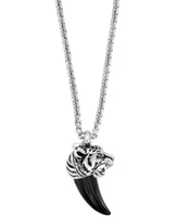 Effy Men's Onyx Claw Tiger 22" Pendant Necklace in Sterling Silver