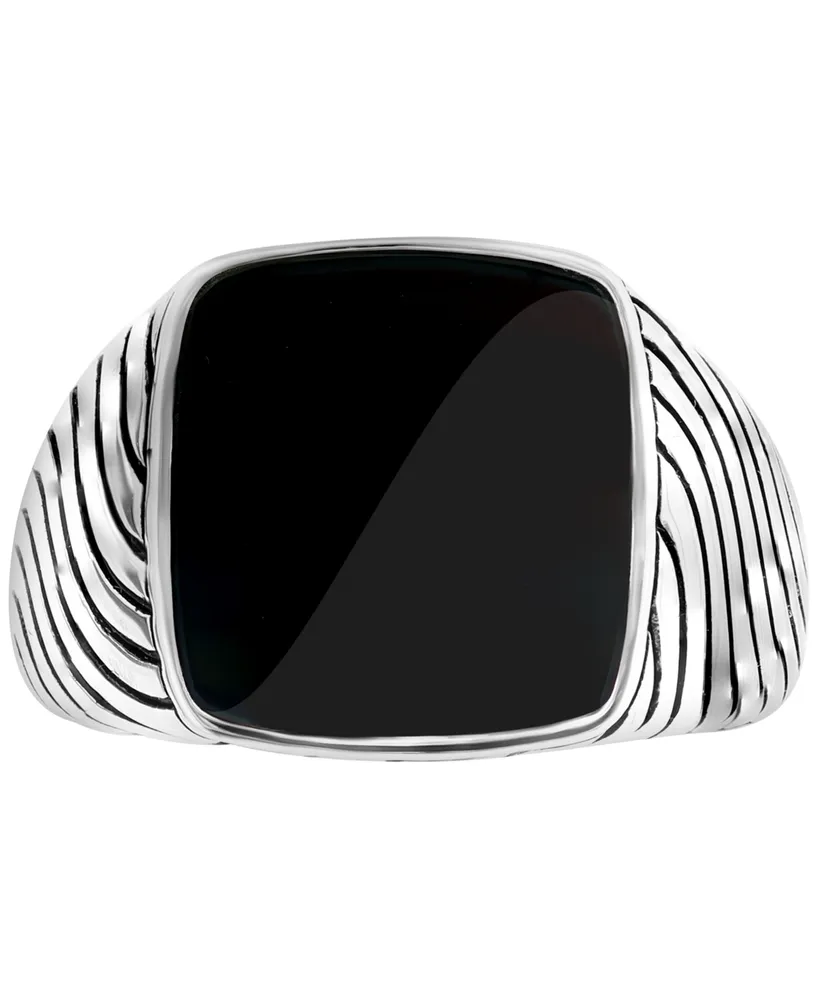 Effy Men's Onyx Ring in Sterling Silver