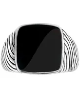 Effy Men's Onyx Ring in Sterling Silver