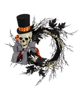 26" Halloween Dapper Skeleton Wreath