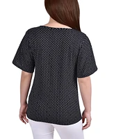 Women's Mesh Inset Top with Neck Hardware