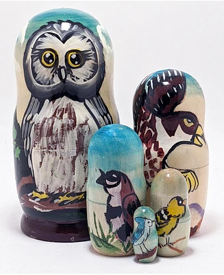 G.DeBrekht 5 Piece Owls Family Matreshka Nested Doll Set