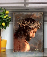 Designocracy Solemn Night Jesus Wooden Wall or Freestanding Decor, 8" x 6"