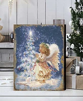 Designocracy American Angel Handcrafted Wall Home Decor, 12" x 9"