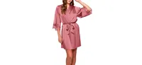 Women's Charlotte Satin and Lace Short Robe