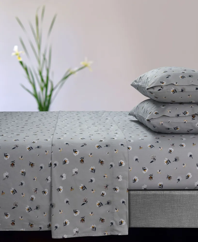 Tribeca Living Floryn Flannel Extra Deep Pocket 3 Piece Sheet Set