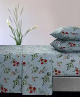 Leilani Floral Flannel Extra Deep Pocket 4 Piece Sheet Set