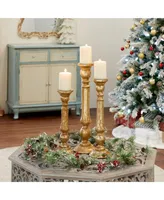 Traditional Candle Holder, Set of 3 - Gold