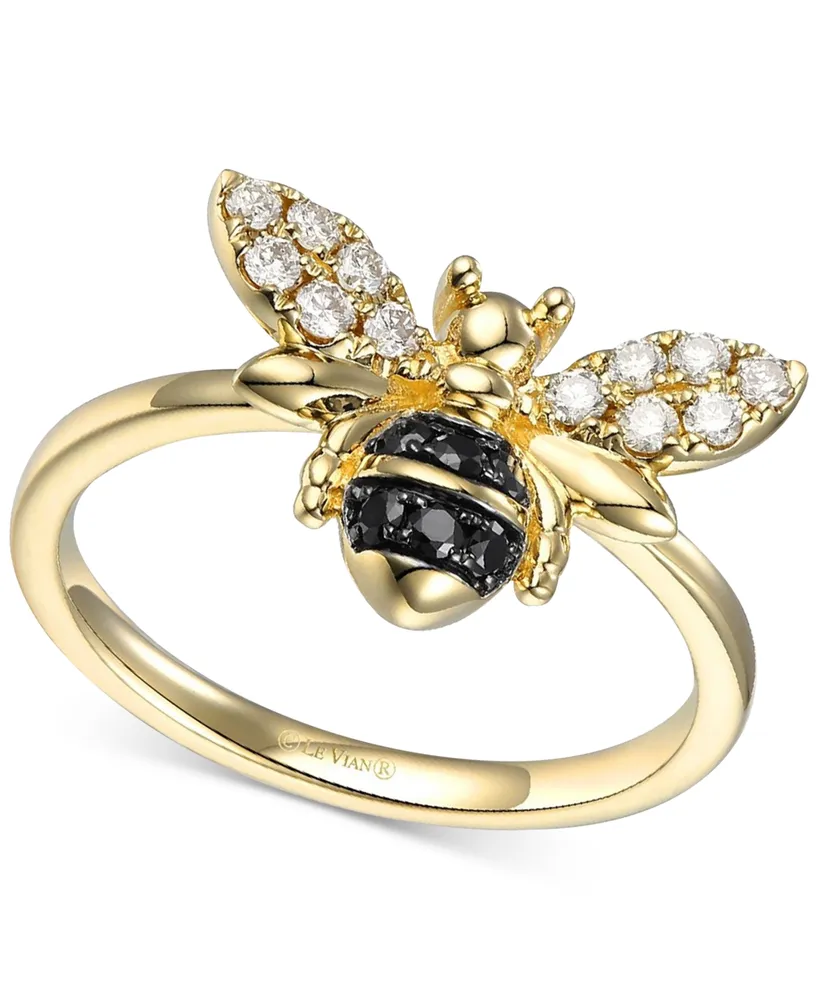 Le Vian Nude Diamond (1/5 ct. t.w.) & Blackberry (1/10 Bee Ring 14k Gold