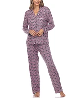 Women's 2 Piece Long Sleeve Heart Print Pajama Set