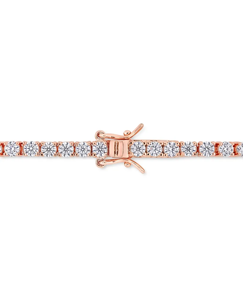 Lab-Created Moissanite Tennis Bracelet (5-1/10 ct. t.w) in 18k Rose Gold-Plated Sterling Silver