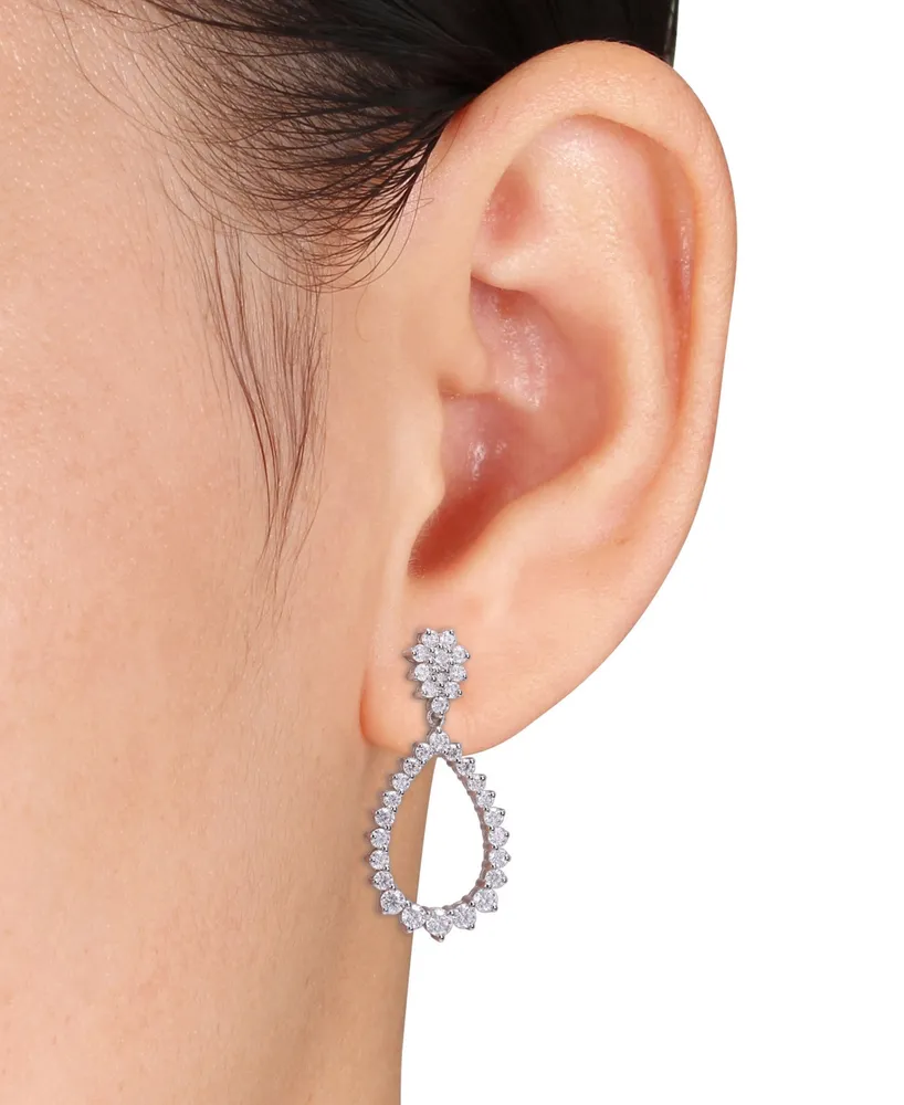Lab-Created Moissanite Open Teardrop Drop Earrings (2-1/5 ct. t.w.) in Sterling Silver