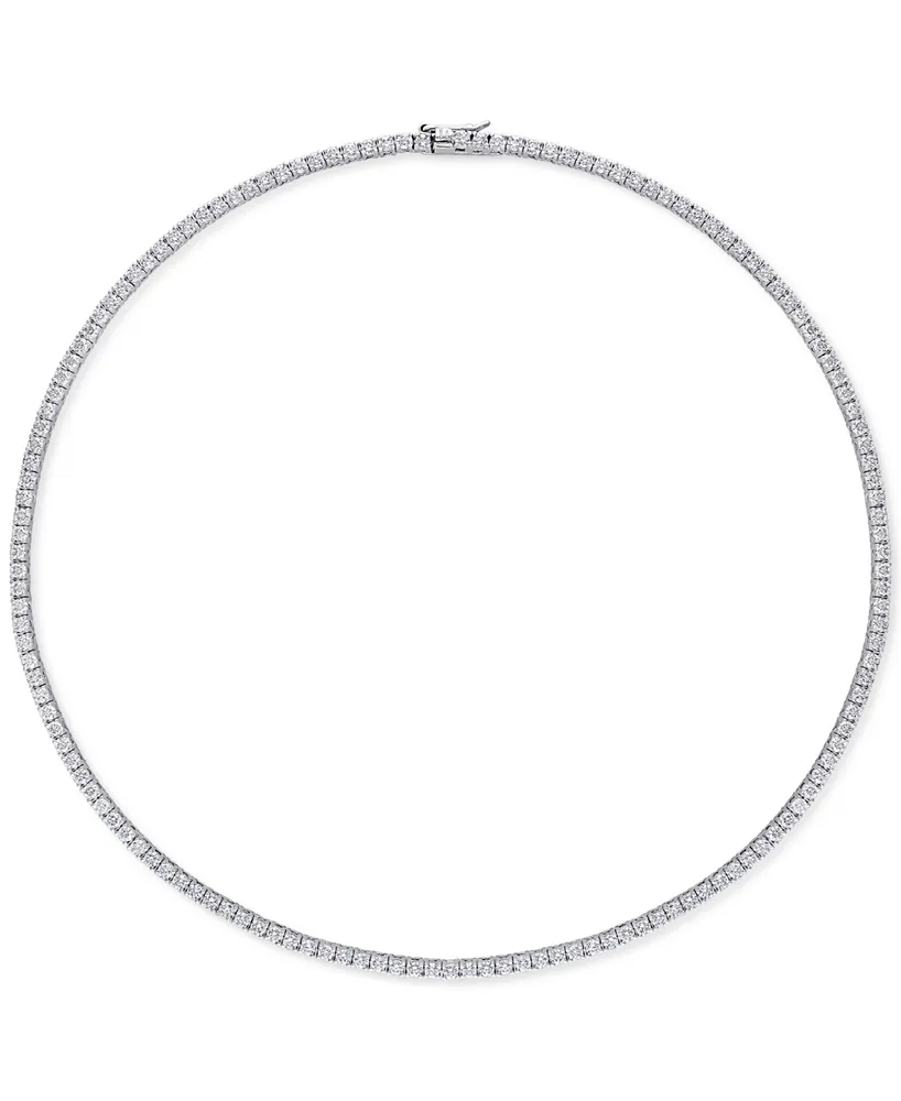 Lab-Grown Moissanite 17" Tennis Necklace (12-1/2 ct. t.w.) in Sterling Silver