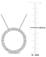 Lab-Grown Moissanite Circle 17" Pendant Necklace (2-1/5 ct. t.w.) in 14k White Gold