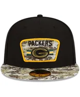 Men's Black-Camouflage Green Bay Packers 2021 Salute To Service 59FIFTY Fitted Hat - Black