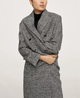 Mango Women's Buttoned Wool Coat