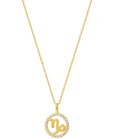 Giani Bernini Cubic Zirconia Zodiac Halo 18" Pendant Necklace 18k Gold-Plated Sterling Silver, Created for Macy's